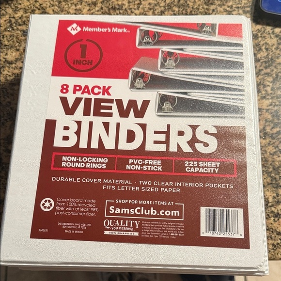 Member's Mark Other - White View Binders - 4 Pack set of 4